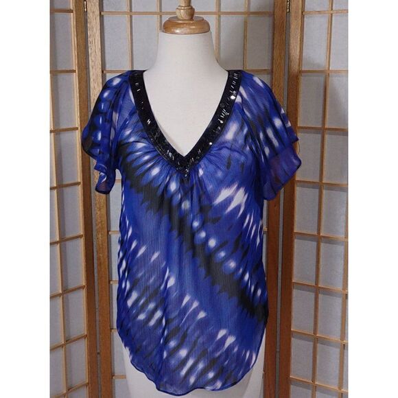 NWT Express XS Semisheer Tie Dye Blouse - Picture 11 of 16